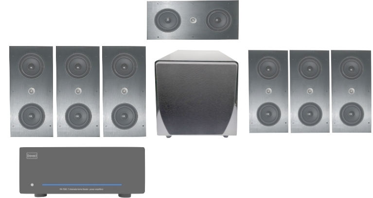 ホームシアターシステム用の4チャンネルhighPowerアンプ